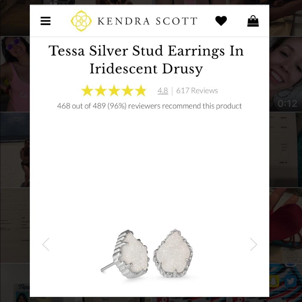 Kendra Scott Tessa Silver Stud in Iridescent Drusy